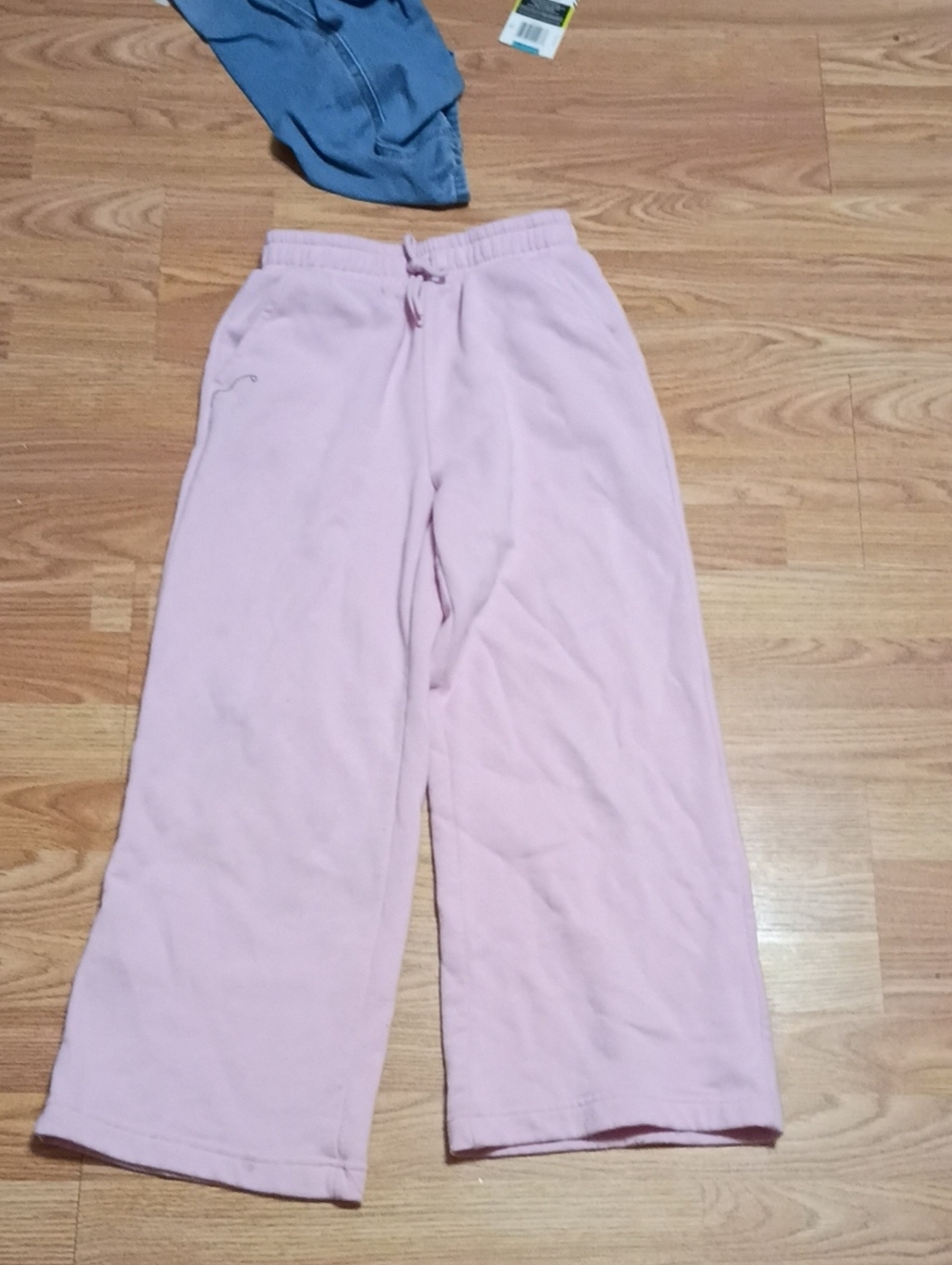 btween Kids Light Pink Wide-Leg Jogger Sweatpants with Drawstring
